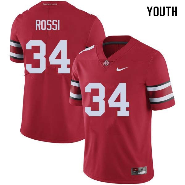 Ohio State Buckeyes #34 Mitch Rossi Youth College Jersey Red